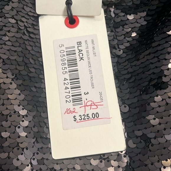 NWT Ted Baker Milleit matte sequin high rise wide leg trouser evening pants 8 - Picture 7 of 14